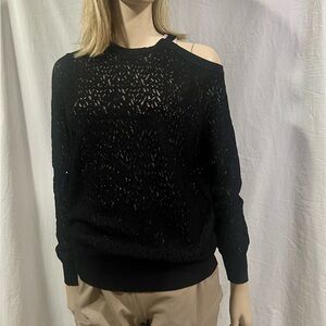 Sandro Cold shoulder lace design sweater 1